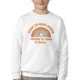 Born To Read Books Forced To Emails Vintage Retro Rainbow Youth Crewneck Sweatshirt