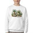 Botanical Garden Plants With Books Youth Crewneck Sweatshirt