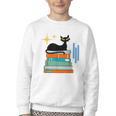 Cat And Books Retro Midcentury Mid Century Aesthetic Youth Crewneck Sweatshirt Cat And Books Retro Midcentury Mid Century Aesthetic Youth Crewneck Sweatshirt