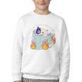 Cat Reading a Romance BookI Like My Books Extra Spicy Youth Crewneck Sweatshirt