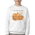 Cats Books And Coffee Heart Cozy Cat Lover Bookworm Readers Youth Crewneck Sweatshirt Cats Books And Coffee Heart Cozy Cat Lover Bookworm Readers Youth Crewneck Sweatshirt
