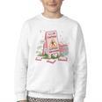 Caution Slippery When Reading Book Reader Youth Crewneck Sweatshirt
