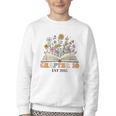 Chapter 10 Years Old 10th Birthday Wildflower Book Lover Youth Crewneck Sweatshirt Chapter 10 Years Old 10th Birthday Wildflower Book Lover Youth Crewneck Sweatshirt