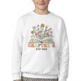 Chapter 6 Years Old 6th Birthday Wildflower Book Lover Youth Crewneck Sweatshirt