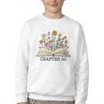 Chapter 60 60th Birthday Floral Open Book With Flowers Youth Crewneck Sweatshirt Chapter 60 60th Birthday Floral Open Book With Flowers Youth Crewneck Sweatshirt