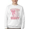Chapter Thirty Est 1995 Cute 30th Birthday Book Bow Coquette Youth Crewneck Sweatshirt Chapter Thirty Est 1995 Cute 30th Birthday Book Bow Coquette Youth Crewneck Sweatshirt