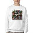 Cosy Sloth In Bookshelf With Plants Youth Crewneck Sweatshirt