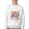 Cozy Autumn Books Fully Booked For Fall Books Pumpkin Youth Crewneck Sweatshirt