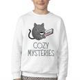 Cozy Mysteries Coffee And Novel For Book Lovers Youth Crewneck Sweatshirt