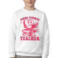 Cupid's Favorite Teacher Valentines Day Heart Book Lover Youth Crewneck Sweatshirt