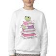 Cute Book Lover Frog Pretty Girls Read Books Kawaii Reading Youth Crewneck Sweatshirt Cute Book Lover Frog Pretty Girls Read Books Kawaii Reading Youth Crewneck Sweatshirt