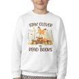 Cute Fox Stay Clever Read Books For Librarian Or Bookworm Youth Crewneck Sweatshirt