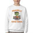 Cute Halloween Teacher Librarian Frankenstein Reading Books Youth Crewneck Sweatshirt Cute Halloween Teacher Librarian Frankenstein Reading Books Youth Crewneck Sweatshirt