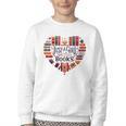 Cute Just A Girl Who Loves Books Heart Shape Reader Youth Crewneck Sweatshirt