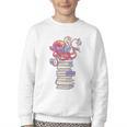 Cute Octopus Bookworm Fun Reading Tee For Book Lovers Youth Crewneck Sweatshirt