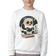 Cute Panda Reading Book Under Moon Bookworm Coffee Lover Youth Crewneck Sweatshirt Cute Panda Reading Book Under Moon Bookworm Coffee Lover Youth Crewneck Sweatshirt