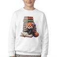 Cute Red Panda Reading Book Animal Bookworm Youth Crewneck Sweatshirt