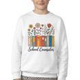 Cute Wildflower Book School Counseling Life School Counselor Youth Crewneck Sweatshirt Cute Wildflower Book School Counseling Life School Counselor Youth Crewneck Sweatshirt