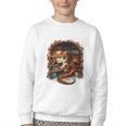 Fantasy Dragon Reading Book Lover Youth Crewneck Sweatshirt Fantasy Dragon Reading Book Lover Youth Crewneck Sweatshirt
