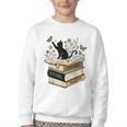 Fantasy Drama Tragedy Cat Book Lover Reading Humor Youth Crewneck Sweatshirt