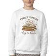 Forget Flowers Buy Me Books Book Lover Youth Crewneck Sweatshirt