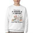Gardening & Library Lover Books Reading Plants Cute Youth Crewneck Sweatshirt