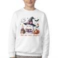 Ghost Reading Book Coquette Bow Halloween Girl Toddler Kid Premium Youth Crewneck Sweatshirt