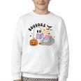 Ghost Reading Halloween Women Teacher Book Lover Youth Crewneck Sweatshirt