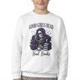 Good Girls Read Bad Books Sarcastic Skeleton Goth Skull Youth Crewneck Sweatshirt Good Girls Read Bad Books Sarcastic Skeleton Goth Skull Youth Crewneck Sweatshirt