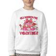 Groovy All Booked For Valentines Books Pink Coquette Bow Youth Crewneck Sweatshirt Groovy All Booked For Valentines Books Pink Coquette Bow Youth Crewneck Sweatshirt