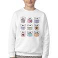 Halloween Ghosts Reading Books Pattern Spooky Kawaii Anime Youth Crewneck Sweatshirt