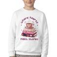Where Hearts Groovy Meet Stories Coffee Books Valentines Day Youth Crewneck Sweatshirt Where Hearts Groovy Meet Stories Coffee Books Valentines Day Youth Crewneck Sweatshirt