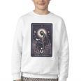 High Priestess Tarot Art Celestial Mystic Book Lover Youth Crewneck Sweatshirt