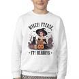 I'm Reading Halloween Witch Book Lover Youth Crewneck Sweatshirt