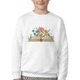 Its a Good Day To Read a Book Librarian Books Reading Floral Youth Crewneck Sweatshirt