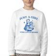 Just a Girl Who Loves Books Book Lover Bookish Youth Crewneck Sweatshirt Just a Girl Who Loves Books Book Lover Bookish Youth Crewneck Sweatshirt