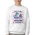 Just A Girl Who Loves Dragons And Books Lover Reading Book Youth Crewneck Sweatshirt Just A Girl Who Loves Dragons And Books Lover Reading Book Youth Crewneck Sweatshirt