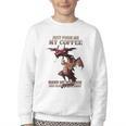Just Pour Me My Coffee Hand Me My Book And Slowly Back Away Premium Youth Crewneck Sweatshirt