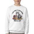 I Just Want To Read Books And Pet Cats Raglan Baseball Tee Youth Crewneck Sweatshirt I Just Want To Read Books And Pet Cats Raglan Baseball Tee Youth Crewneck Sweatshirt