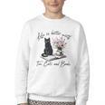 Life Better With 2 Cats Books Kitten Kitty Women Girls Kids Youth Crewneck Sweatshirt Life Better With 2 Cats Books Kitten Kitty Women Girls Kids Youth Crewneck Sweatshirt