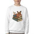 Life Is Better With Butterflies And Books Cute Butterfly Youth Crewneck Sweatshirt