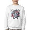 Morally Grey Skeleton Reading Smut Smutty Spicy Books Lover Youth Crewneck Sweatshirt