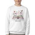 a New Chapter Begins Retired 2025 Floral Book Retirement Youth Crewneck Sweatshirt