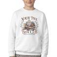 North Pole Book-Club Hot Cocoa Served Daily Christmas Book Youth Crewneck Sweatshirt North Pole Book-Club Hot Cocoa Served Daily Christmas Book Youth Crewneck Sweatshirt