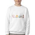 The Perfect Weekend Camping Essentials Wine Books Campfire Youth Crewneck Sweatshirt