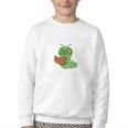 Professional Bookworm Reading Lover Cute Worm Glasses Book Youth Crewneck Sweatshirt