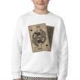 Queen Of Books Playing Card Aesthetic For Book Lovers Premium Tri-Blend Youth Crewneck Sweatshirt