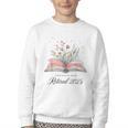 Quote New Chapter Begins Retired 2025 Floral Open Book Youth Crewneck Sweatshirt Quote New Chapter Begins Retired 2025 Floral Open Book Youth Crewneck Sweatshirt