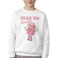 Read 'Em Western Cowgirl Retro Groovy Reading Books Youth Crewneck Sweatshirt Read 'Em Western Cowgirl Retro Groovy Reading Books Youth Crewneck Sweatshirt