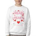 Read Your Heart Out Valentine Reading Book Lover Teacher Premium Tri-Blend Youth Crewneck Sweatshirt